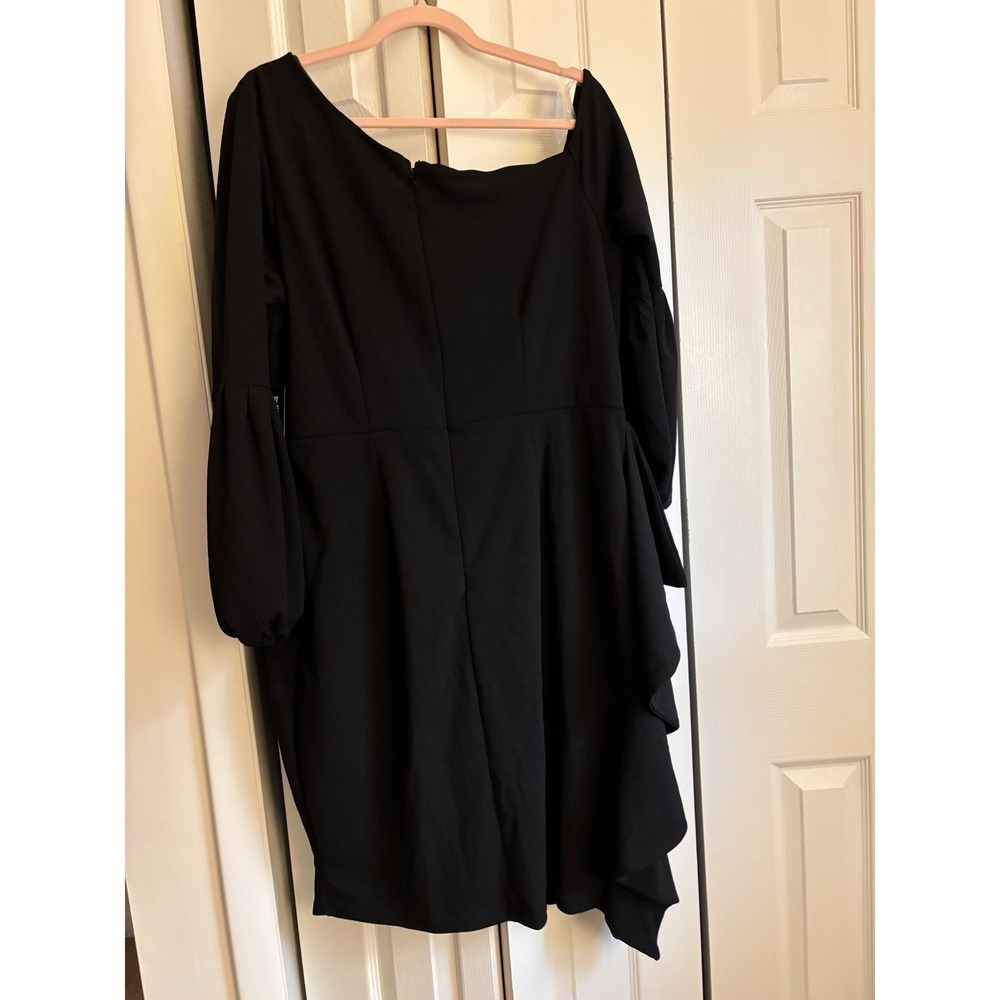 Ashley Stewart Black Asymmetrical Ruffle Dress – Size 18/20 NWTMSRP: $65 - Picture 5 of 5
